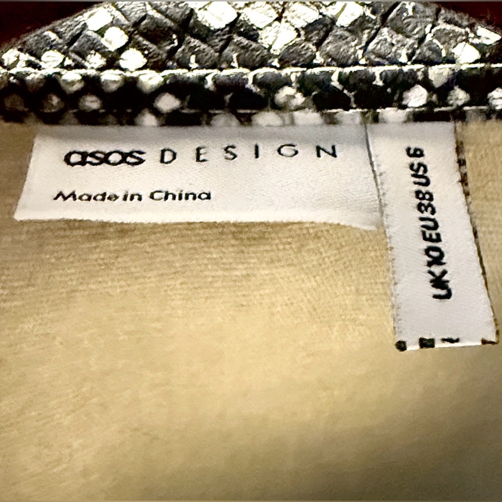 ASOS Design Pleather Snakeskin Button Up Oversized Shacket - Picture 7 of 16